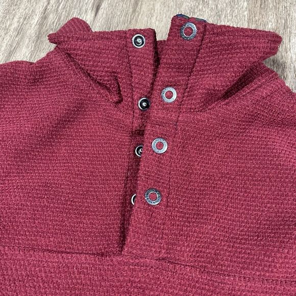 Mountian Khakis Men's Small Deep Red Fleece Lined 1/4 Snap Lightweight Pullover - Picture 3 of 11